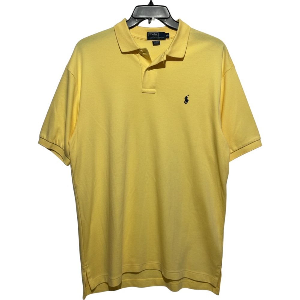 Polo Ralph Lauren Mens XL Yellow Short Sleeve Cotton Embroidered Pony Polo Shirt